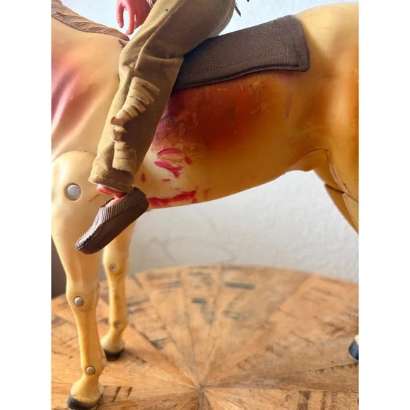 Vintage Marx Toys Johnny West Tonto Action Figure with Articulated Horse Toy - Picture 4 of 13